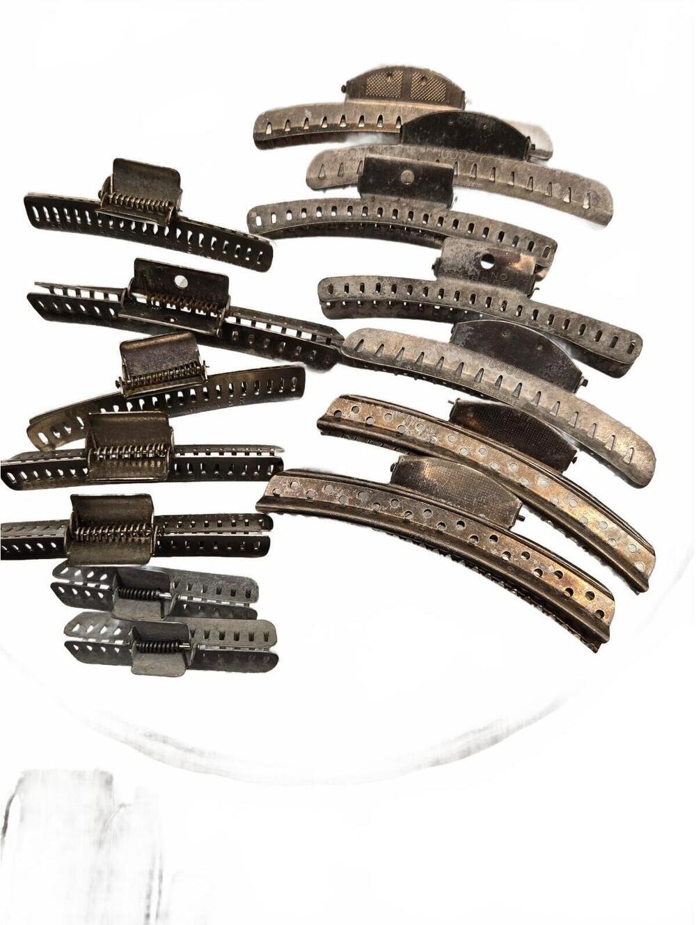 Vintage Goody & other Metal Wave Clips Curlers Hair Salon Tool Lot 14 pcs